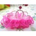 Sweet Princess Rhinestone Crown with Lace Hair clips